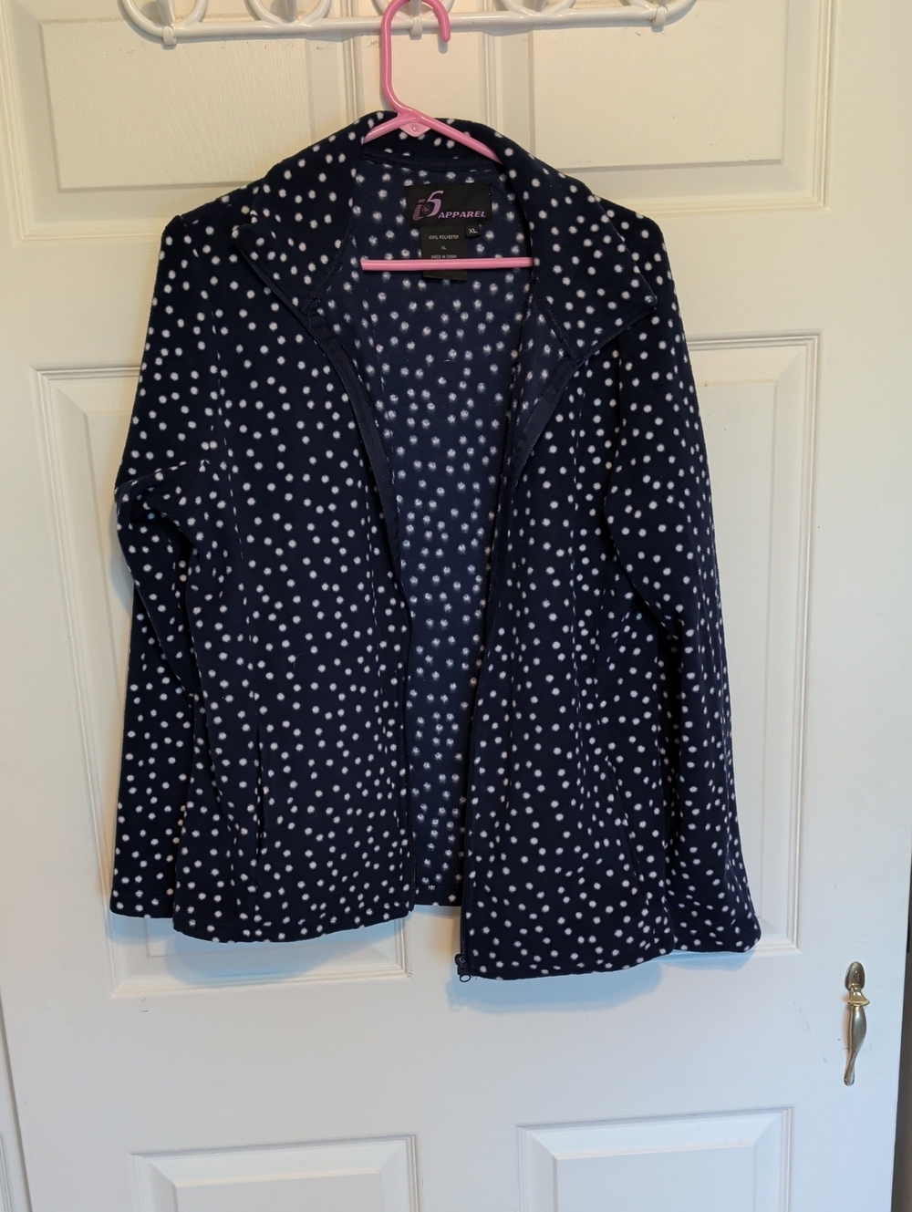 Avenue Navy Polka Dot Jean-Style Jacket for Women